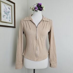 Moda International Y2K Vintage Suede Zip Top